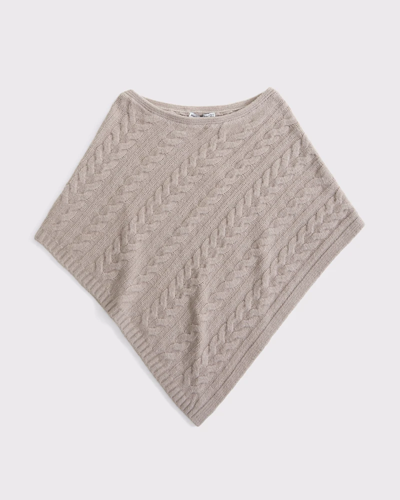Cable-Knit Poncho