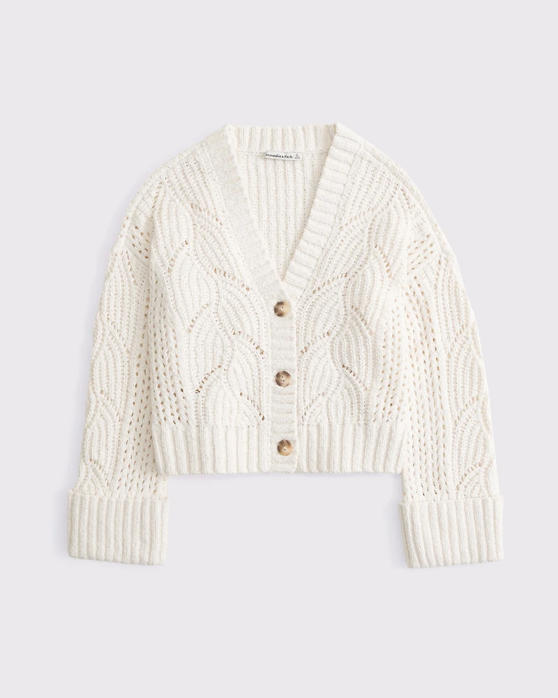 Textural Stitch V-Neck Cardigan