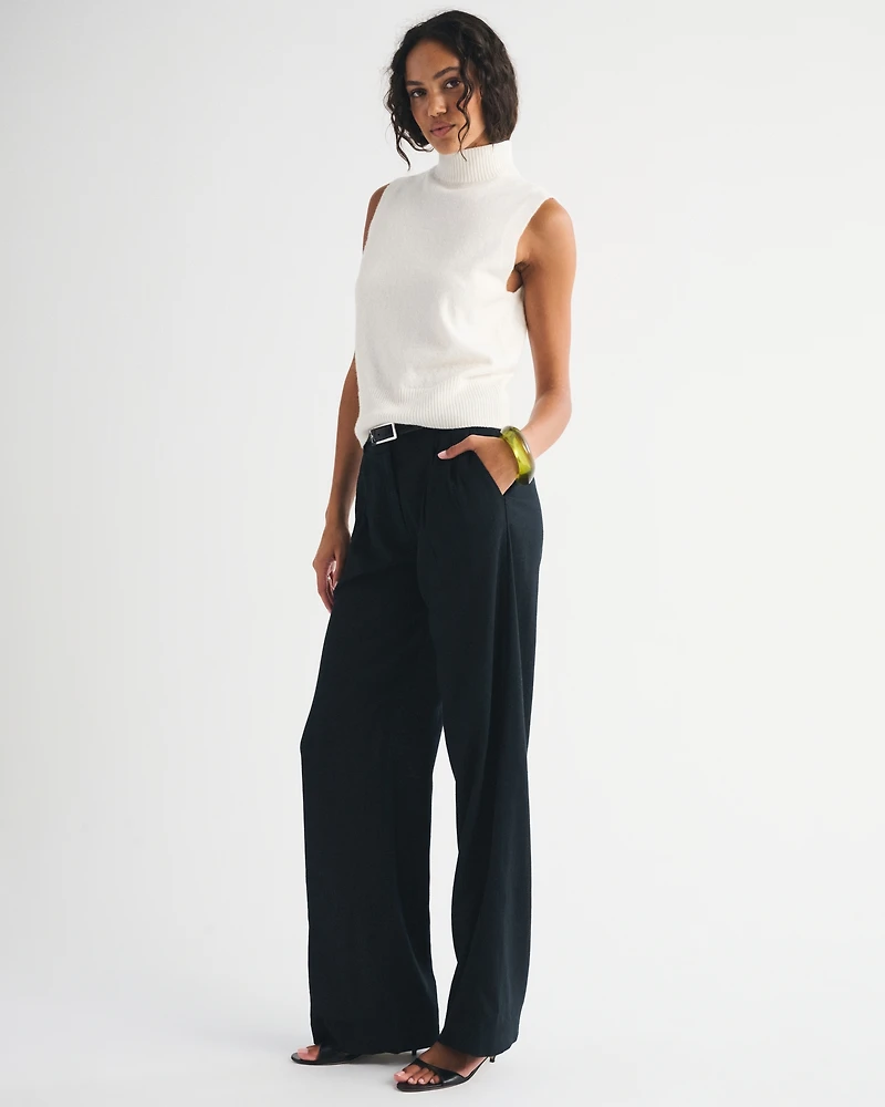 Wool-Blend Mockneck Sweater Shell