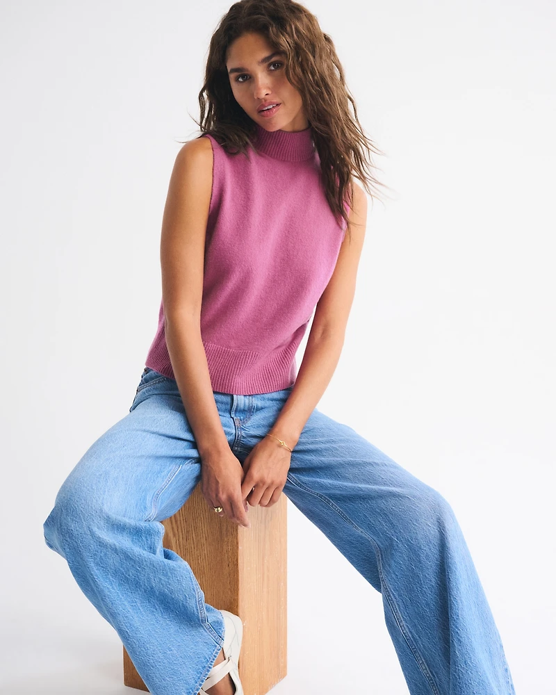 Wool-Blend Mockneck Sweater Shell