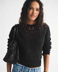 Cutwork Crew Sweater