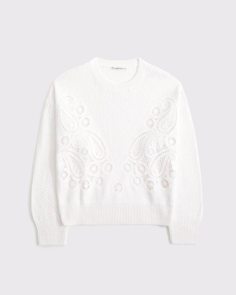 Paisley Stitch Crew Sweater
