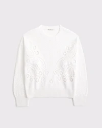 Paisley Stitch Crew Sweater