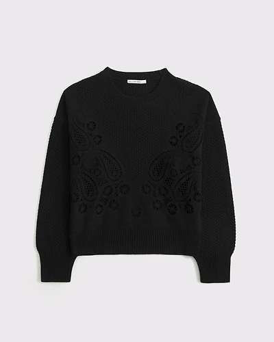 Paisley Stitch Crew Sweater