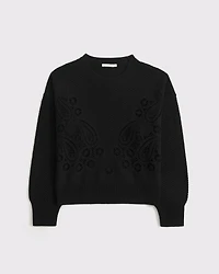 Paisley Stitch Crew Sweater