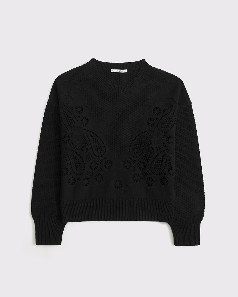 Paisley Stitch Crew Sweater