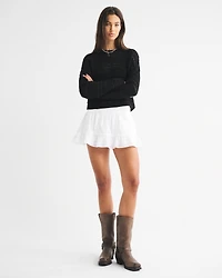 Eclectic Open-Stitch Crew Sweater