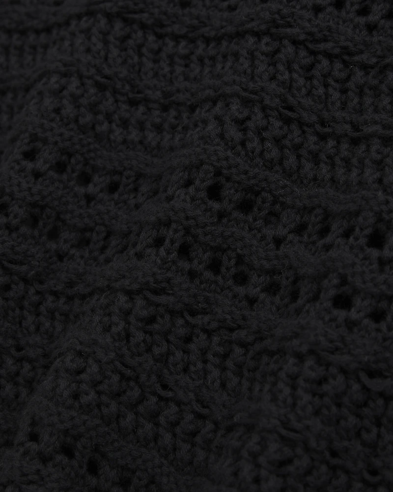 Eclectic Open-Stitch Crew Sweater