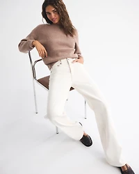 Wool-Blend Slashneck Sweater