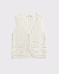 Textural V-Neck Sweater Vest
