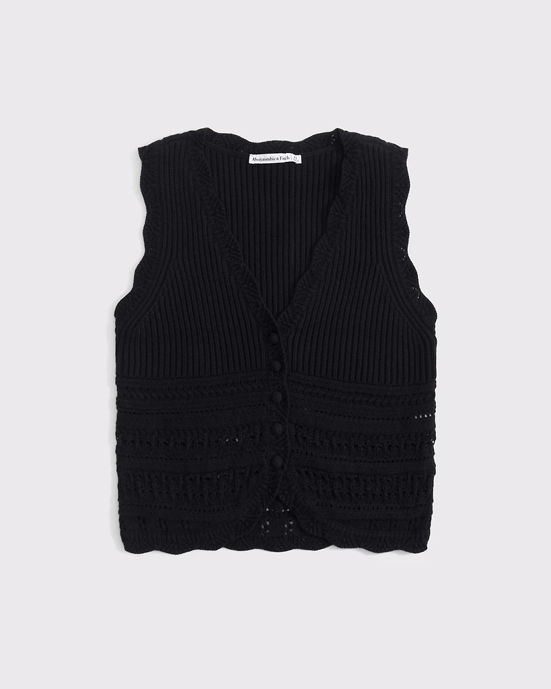 Textural V-Neck Sweater Vest