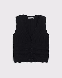 Textural V-Neck Sweater Vest