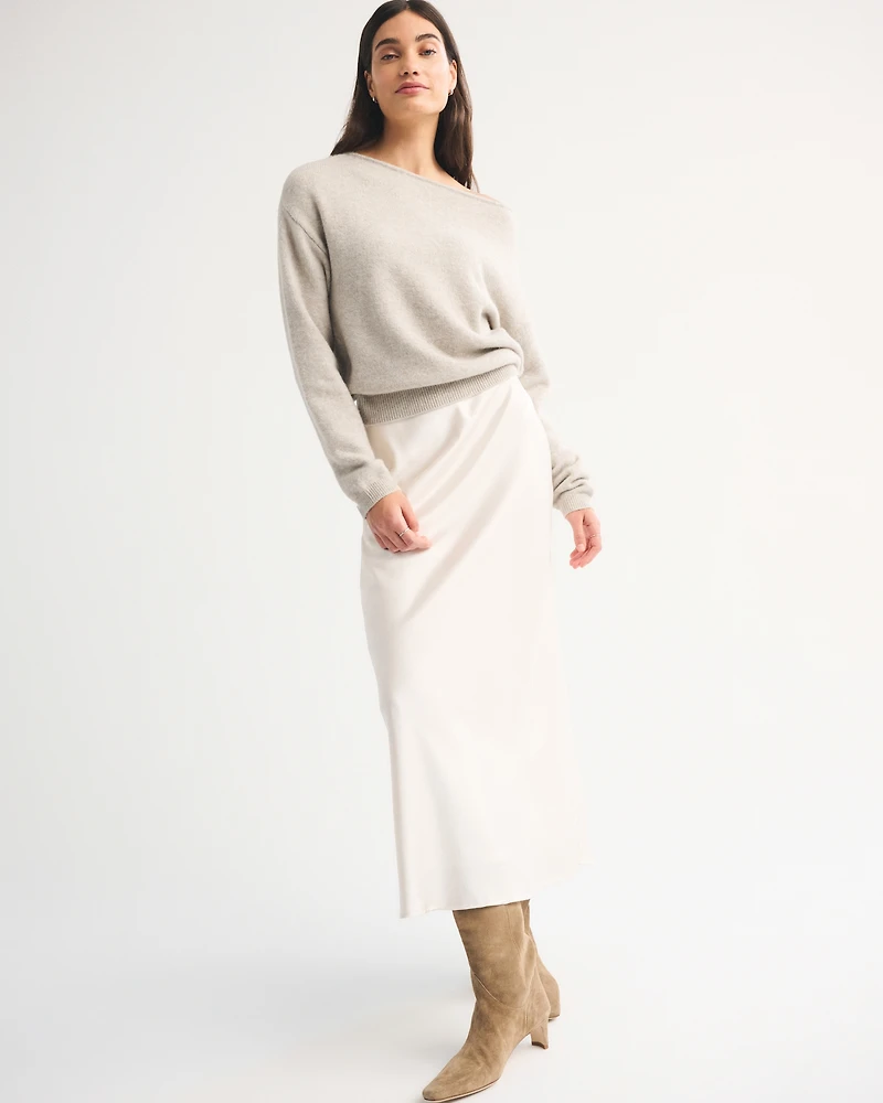 Merino Wool-Blend Slash Sweater