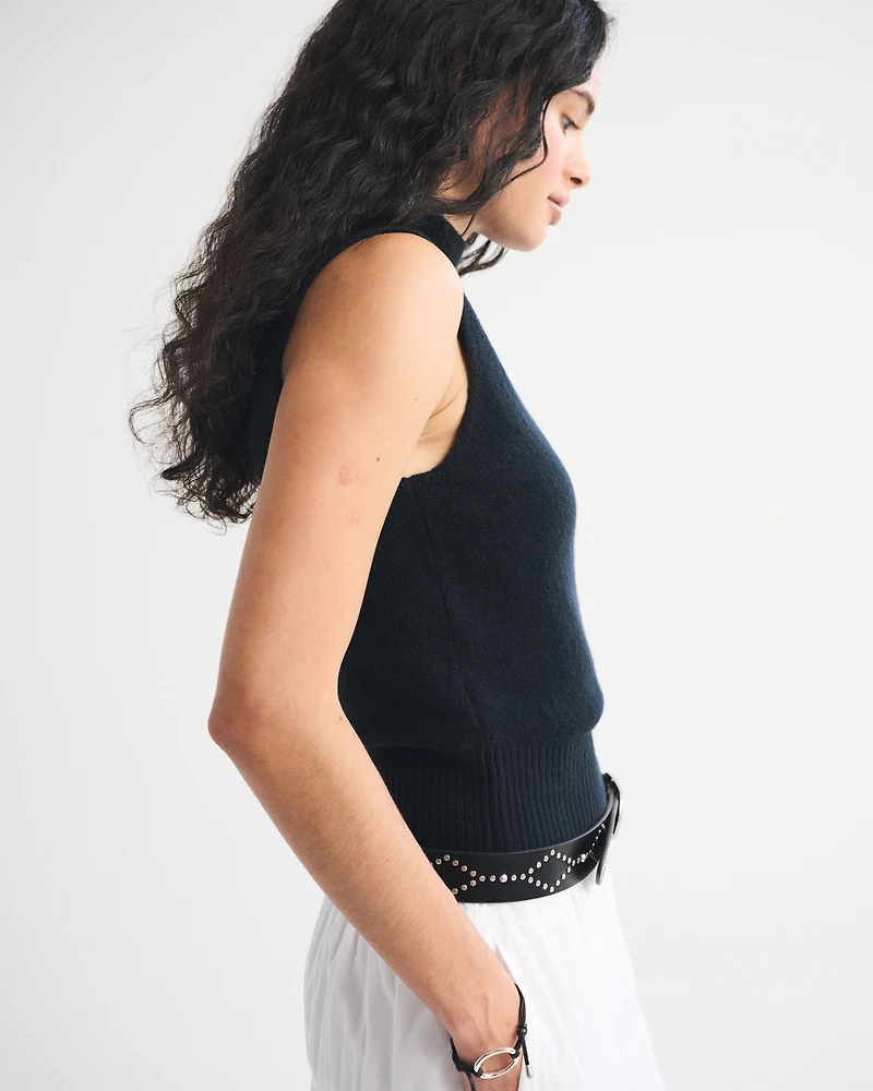 Merino Wool-Blend Sweater Shell Top