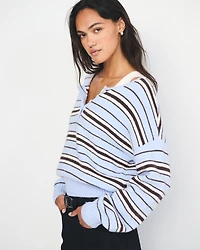 Merino Wool-Blend Henley Sweater