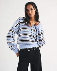 Merino Wool-Blend Henley Sweater