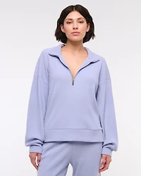 Lounge Brushed Rib Half-Zip
