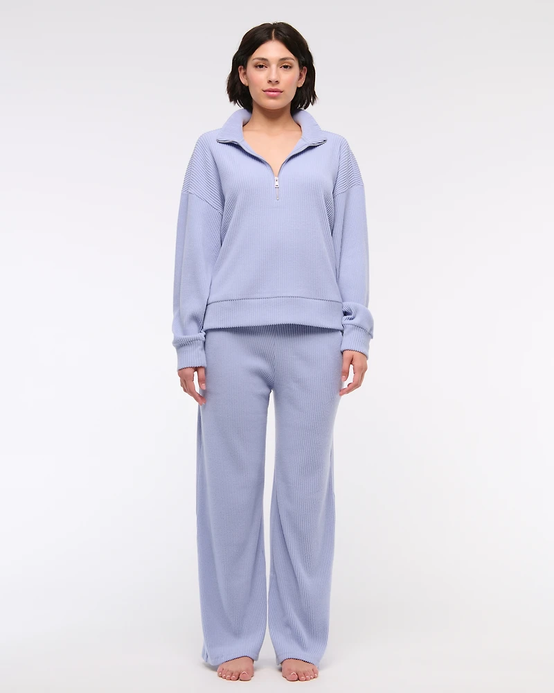 Lounge Brushed Rib Half-Zip