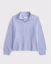 Lounge Brushed Rib Half-Zip