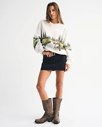 Wildlife Graphic Oversized Sunday Crew