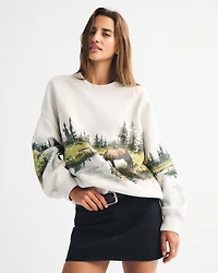 Wildlife Graphic Oversized Sunday Crew