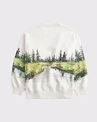 Wildlife Graphic Oversized Sunday Crew