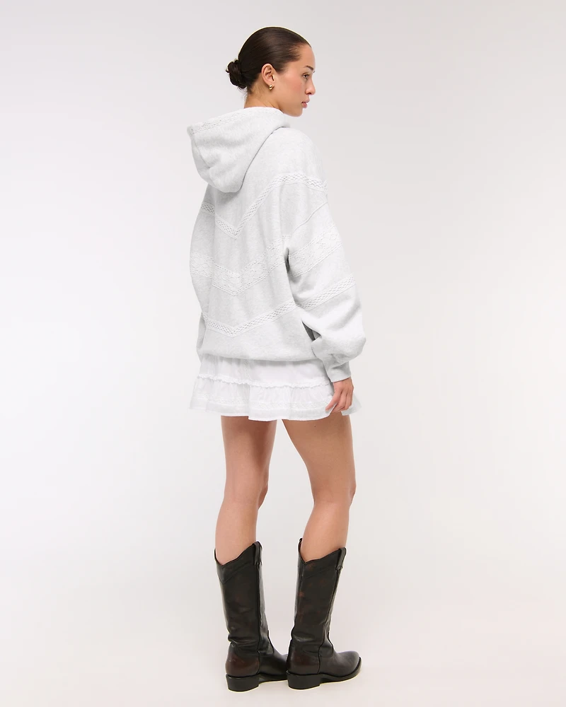 Lace-Trim Oversized Sunday Hoodie