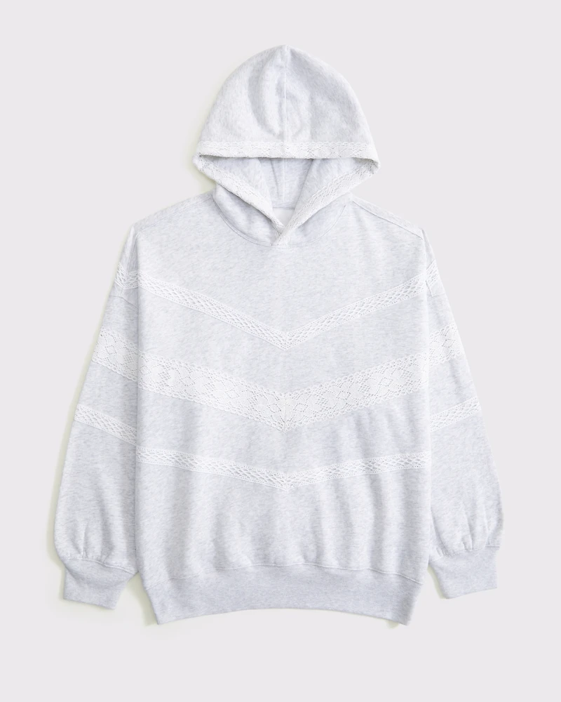 Lace-Trim Oversized Sunday Hoodie