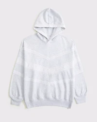Lace-Trim Oversized Sunday Hoodie