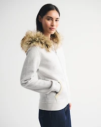 Faux Fur-Lined Full-Zip Hoodie