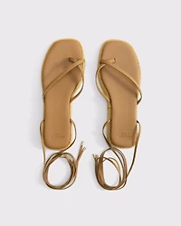 Thong Lace-Up Platform Sandals