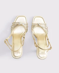 Strappy Metallic Heels