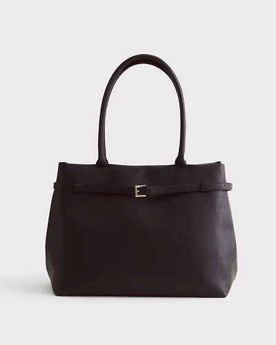 Modern Belted City Tote Bag