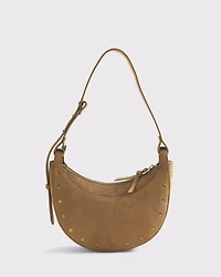 Vegan Suede Studded Saddle Bag