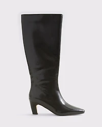 Vegan Leather Kitten Heel Boots