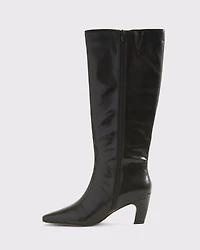 Vegan Leather Kitten Heel Boots