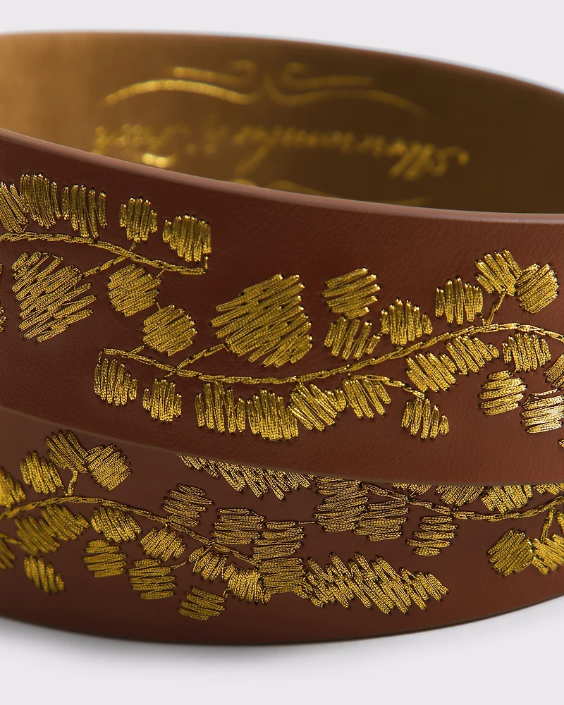 Embroidered Leather Belt