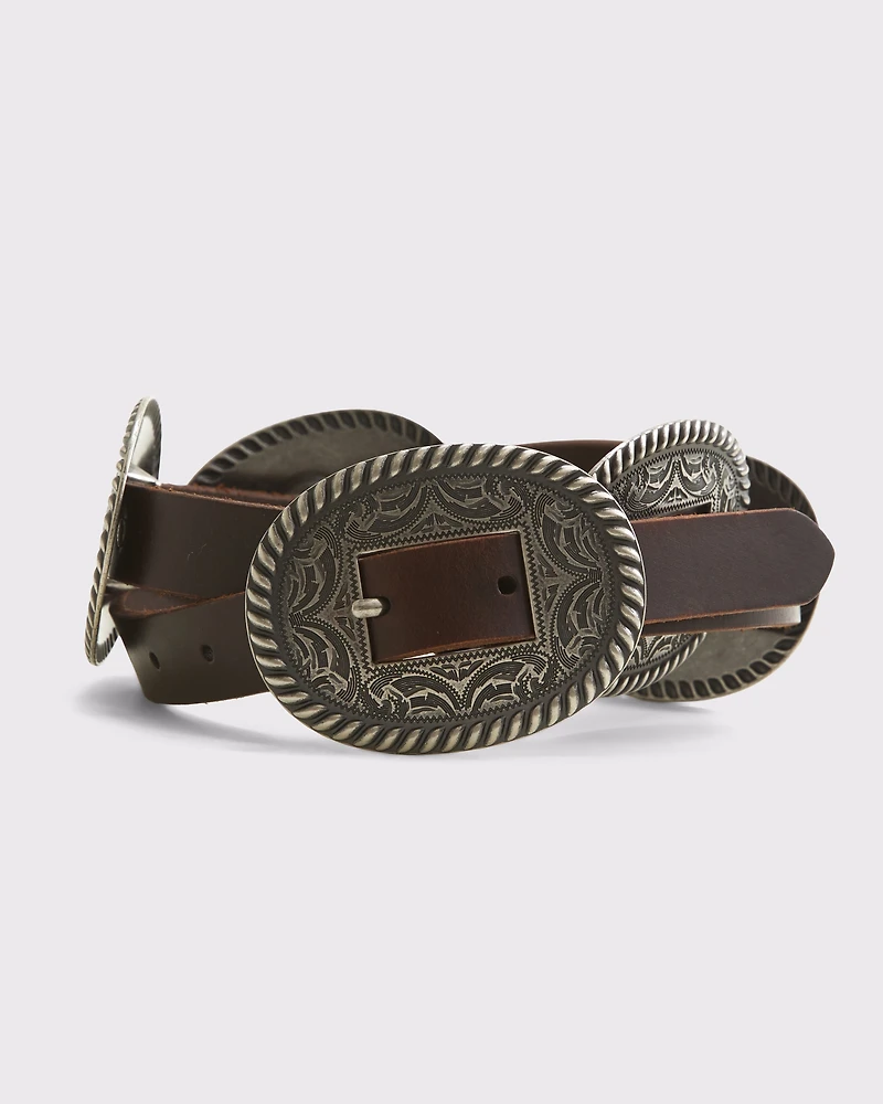 Western Ornamental Leather Belt