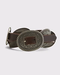 Western Ornamental Leather Belt