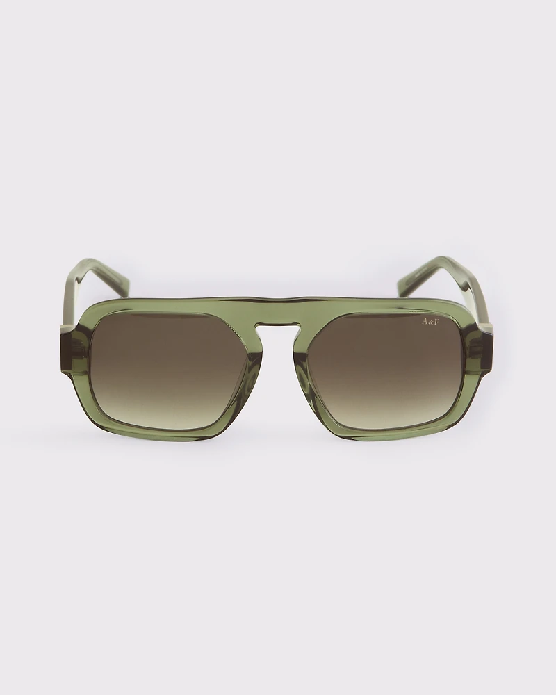Rectangular Aviator Sunglasses