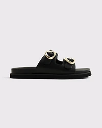 Hardware Footbed Slide Sandals