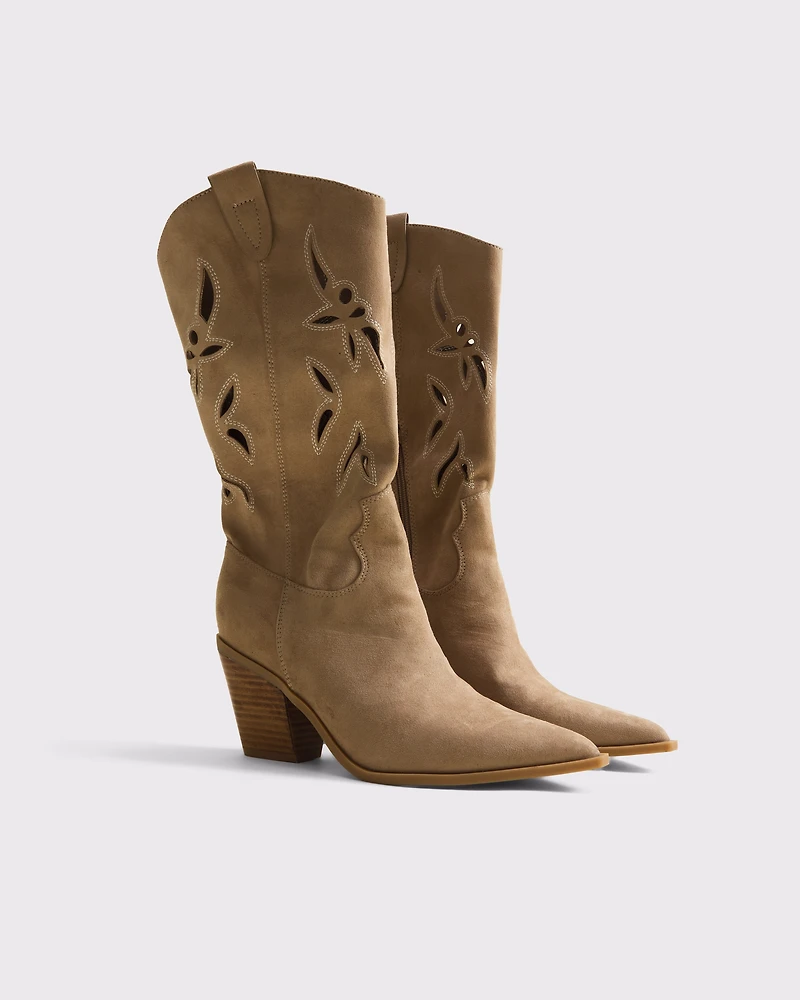 Cutout Western Calf Boots
