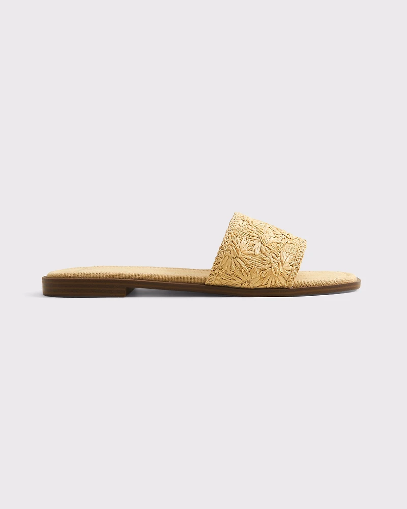Raffia Essential Band Slide Sandals