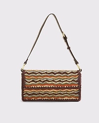 Patterned Raffia Shoulder Bag