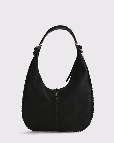 Vegan Suede Whipstitch Tote Bag