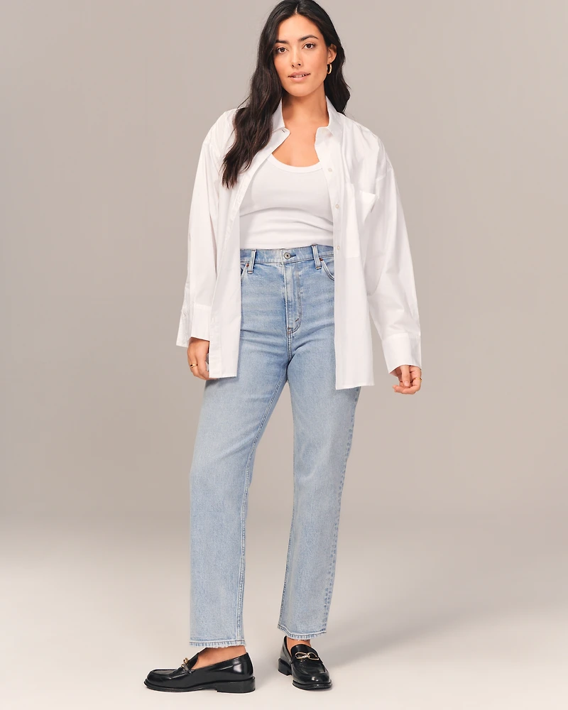 Jeans rectos al tobillo de tiro superalto Curve Love