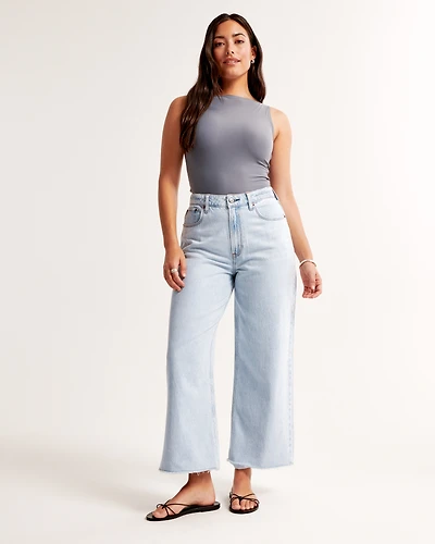 Curve Love High Rise Cropped Wide Leg Jean