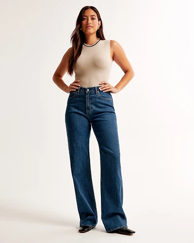 Curve Love High Rise 90s Relaxed Distressed Hem Jean