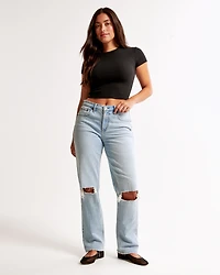 Jeans recto de tiro medio Curve Love noventeros