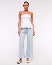 High Rise Cropped Wide Leg Jean